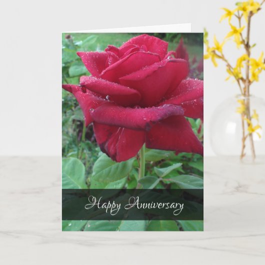 Gefeliciteerd met jullie trouwdag Liefde Rode Roos Kaart (Gele Bloem)