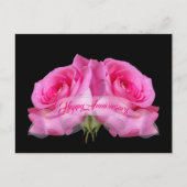 Gefeliciteerd met jullie trouwdag Roze Rozen Verza Briefkaart (Voorkant)