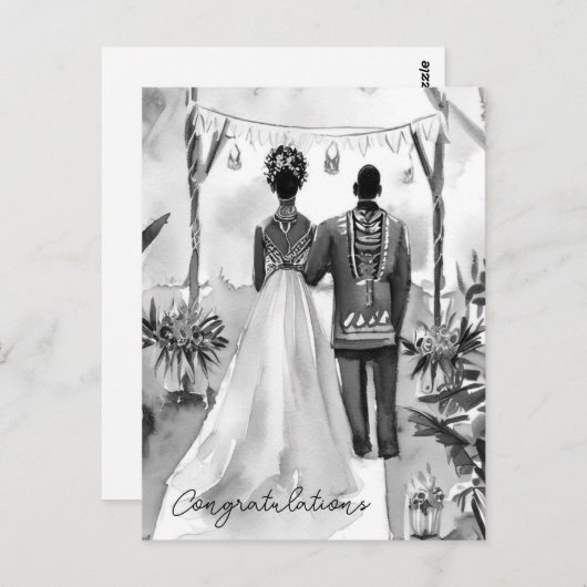 Gefeliciteerd met jullie trouwen briefkaart (Voorkant / Achterkant)