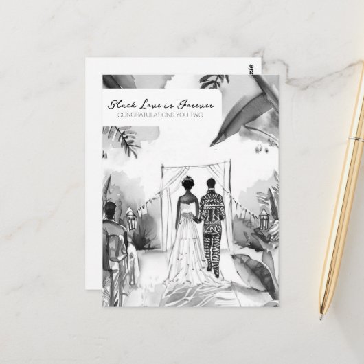 Gefeliciteerd met jullie trouwen briefkaart (Voorkant / Achterkant in situ)