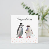 Gefeliciteerd met jullie trouwen & Pinguïn Koppel (Staand voorkant)