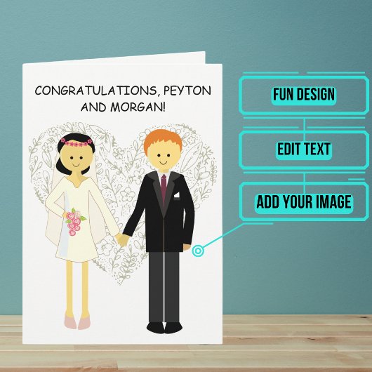 Gefeliciteerd met jullie trouwen Schattig Kaart