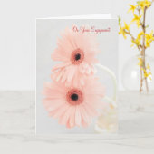 Gefeliciteerd met jullie verloving. Roze gerbera Kaart (Gele Bloem)