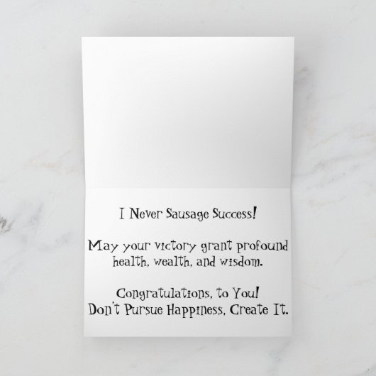 Gefeliciteerd met Kaart "Frying Sause Links" (Binnen)