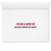 Gefeliciteerd met kanker Girl Pink Superheld (Binenzijde Horizontaal (Onderkant))