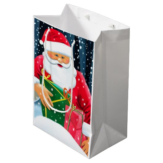 Gefeliciteerd met Kerstmis - Merry Christmas - San Medium Cadeauzakje (Voorkant Gekanteld)