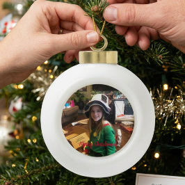 Gefeliciteerd met Kerstmis Personaliseer Keramische Bal Ornament
