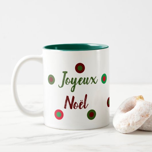 Gefeliciteerd met Kerstmis Tweekleurige Koffiemok (Met donut)