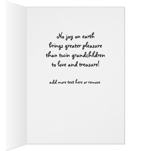 Gefeliciteerd met kleinkinderen, tweelingmeisjes (Binnen (Rechts))