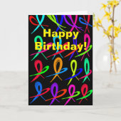 Gefeliciteerd met kleurrijke harten kaart (Gele Bloem)