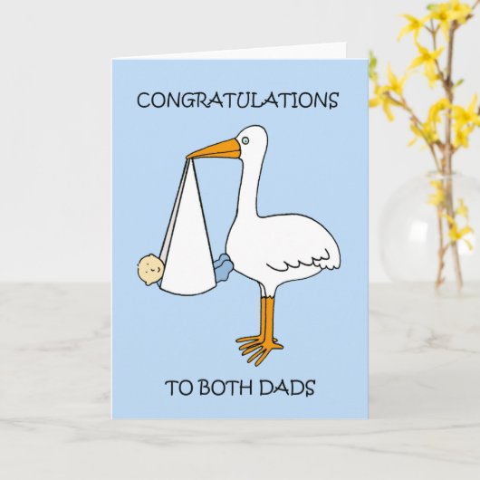 Gefeliciteerd met Mannelijke Couple over Baby Boy Kaart (Gele Bloem)