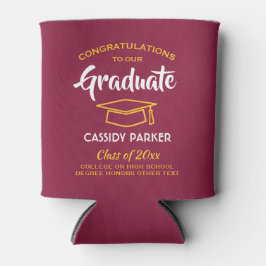 Gefeliciteerd met Maroon Red Gold Yellow Blikjeskoeler