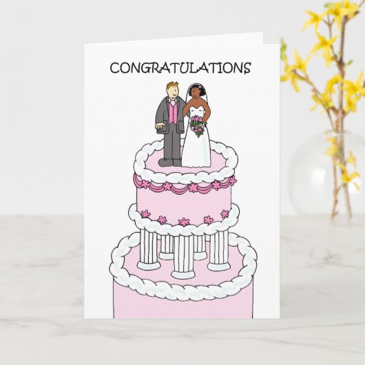 Gefeliciteerd met meerraciale weddenschappen kaart (Gele Bloem)