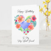 Gefeliciteerd met mijn allerbeste vriend kaart (Gele Bloem)