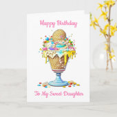 Gefeliciteerd met mijn dochter tante kaart (Gele Bloem)