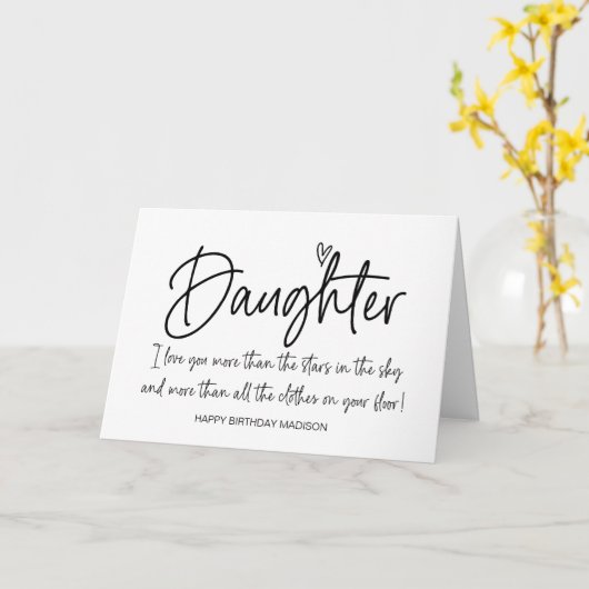 Gefeliciteerd met mijn dochter van Mam Funny Kaart (Gele Bloem)