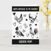Gefeliciteerd met mijn favoriete Chicken Mom Kaart (Gele Bloem)