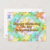 Gefeliciteerd met mijn favoriete tante briefkaart (Voorkant / Achterkant)