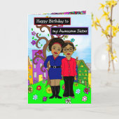 Gefeliciteerd met mijn Geweldige zus Kaart (Gele Bloem)