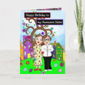 Gefeliciteerd met mijn Geweldige zus Kaart (Voorkant)