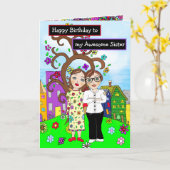 Gefeliciteerd met mijn Geweldige zus Kaart (Gele Bloem)