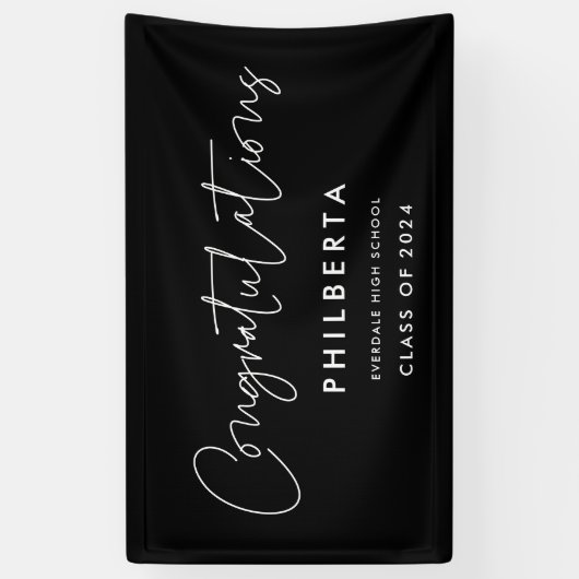 Gefeliciteerd met Minimaliserende Graduparty Spandoek (Verticaal)