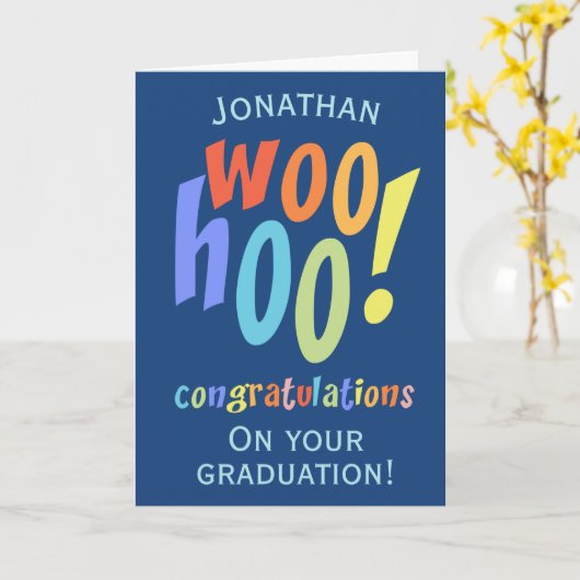 Gefeliciteerd met modern Afstuderen Kaart (Gele Bloem)