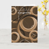 Gefeliciteerd met Modern Brown Swirl Card Kaart (Gele Bloem)