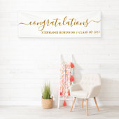 Gefeliciteerd met modern Gold Custom Afstuderen Spandoek (Insitu)