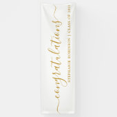 Gefeliciteerd met modern Gold Custom Afstuderen Spandoek (Verticaal)