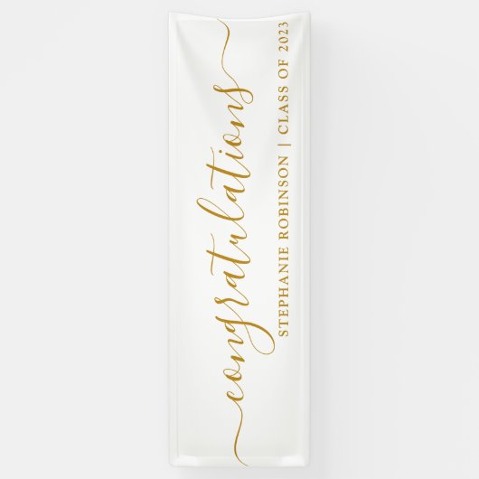 Gefeliciteerd met modern Gold Custom Afstuderen Spandoek (Verticaal)