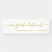 Gefeliciteerd met modern Gold Custom Afstuderen Spandoek (Horizontaal)