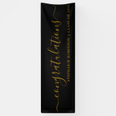 Gefeliciteerd met modern Gold Custom Afstuderen Spandoek (Verticaal)