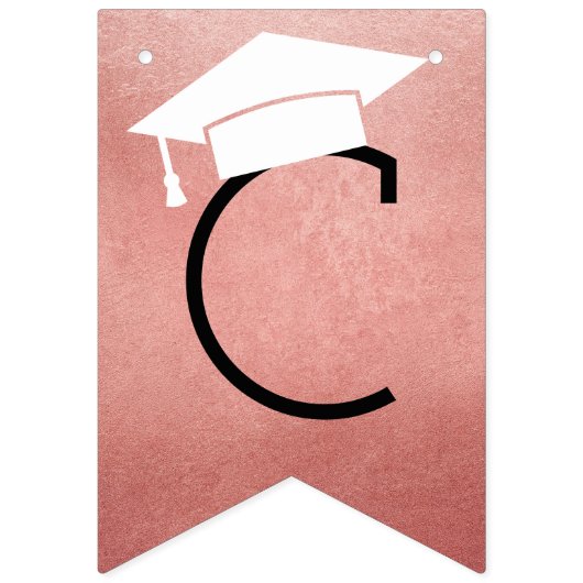 Gefeliciteerd met modern Roos Gold Afstuderen Vlaggetjes (Eerste vlag)