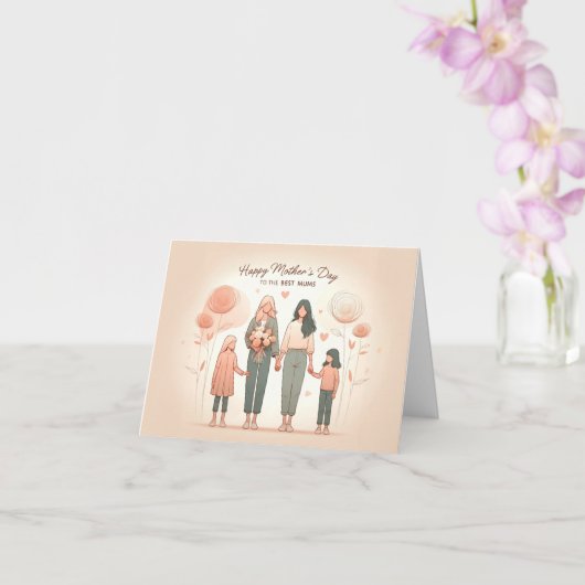 Gefeliciteerd met Moederdag aan de beste moeders Kaart (Orchidee)