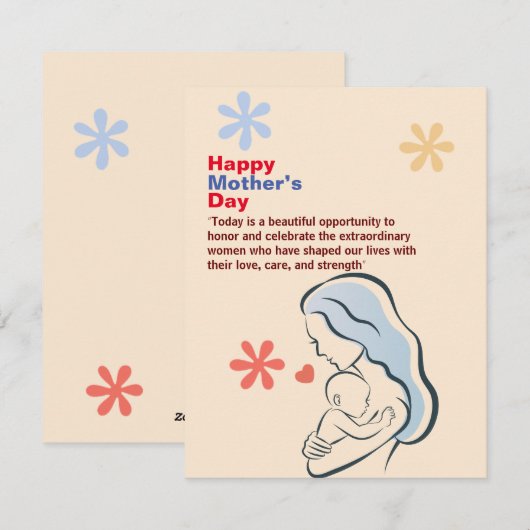 Gefeliciteerd met Moederdag Feestdagenkaart (Voorkant / Achterkant)