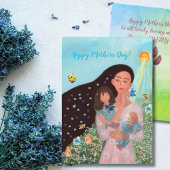 Gefeliciteerd met Moederdag met kinderkaart Feestdagenkaart