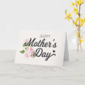 Gefeliciteerd met Moederdag met Roze Rozen | Wensk Kaart (Gele Bloem)