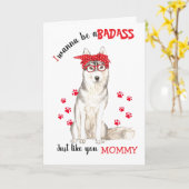 Gefeliciteerd met Moederdag stoere Siberische Husk Kaart (Gele Bloem)