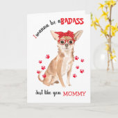 Gefeliciteerd met Moederdag Stoere van je Chihuahu Kaart (Gele Bloem)