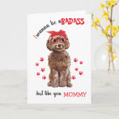 Gefeliciteerd met Moederdag Stoere van je Cockapoo Kaart (Gele Bloem)