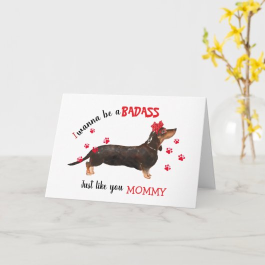 Gefeliciteerd met Moederdag Stoere van je dashondh Kaart (Gele Bloem)