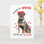 Gefeliciteerd met Moederdag Stoere van Rottweiler  Kaart (Gele Bloem)