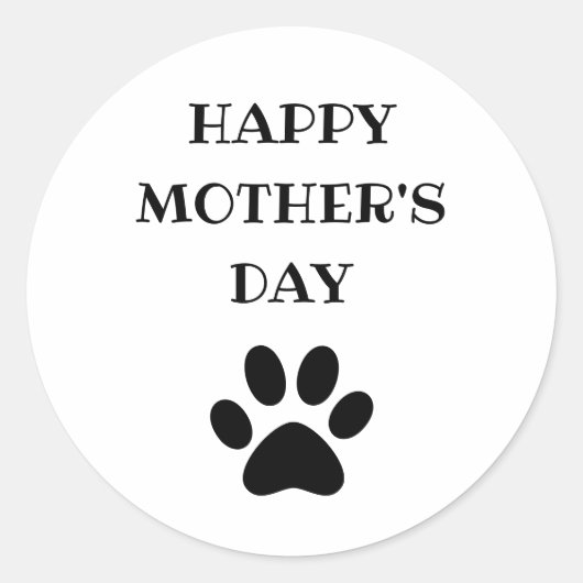 Gefeliciteerd met Moederdag Tekst Beste Hond Moede Ronde Sticker (Voorkant)