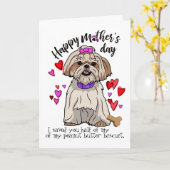 Gefeliciteerd met Moederdag van je Shih Tzu pup ka Kaart (Gele Bloem)