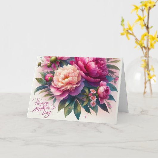 Gefeliciteerd met Moedersdag Bloemen Vakantiewense Kaart (Gele Bloem)