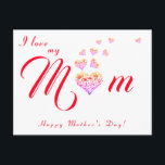 Gefeliciteerd met Moedersdag/Gefeliciteerd verjaar Briefkaart<br><div class="desc">Gelukkige Moederdag Ansichtkaart ~ Moederdag Kaart ~ Verjaardagskaart voor Moeder/Mama - Verjaardagkaart voor Mama - Ik hou van je|van mijn Moeder|Mama. Lieflijke rood/roze bloemhart ontwerp met een leuke boodschap voor je Moeder/Mama. Je kan deze tekst aanpassen naar eigen wens of gewoon laten zoals hij is. Neem gerust een kijkje in...</div>