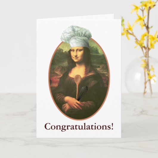 Gefeliciteerd met Mona Lisa Kaart (Gele Bloem)