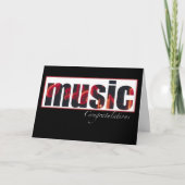 Gefeliciteerd met muziek, zwart kaart (Voorkant)