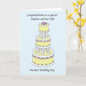 Gefeliciteerd met Nephew en Wife Wedding Kaart (Gele Bloem)